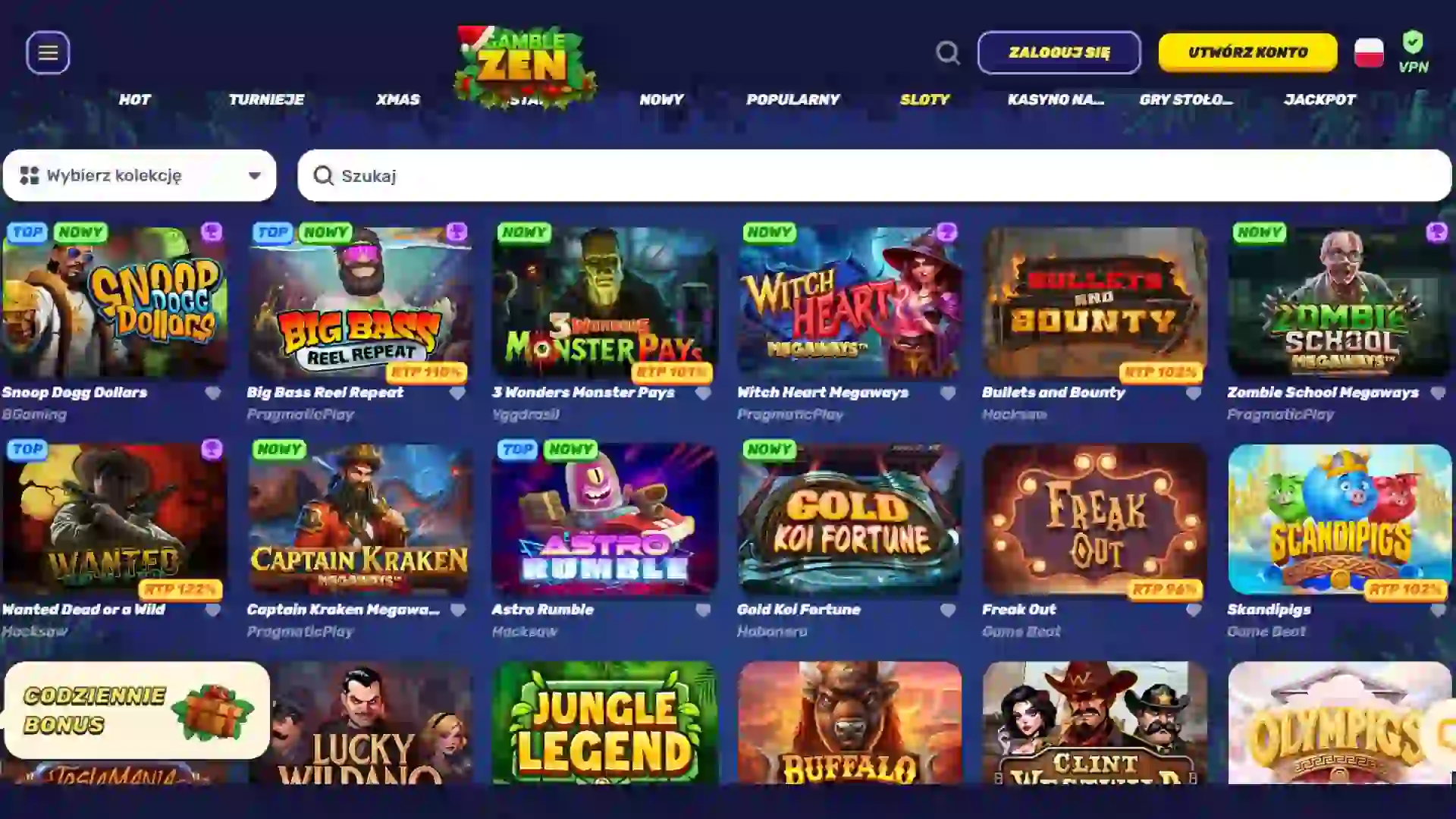 Automaty powitalne Gamblezen