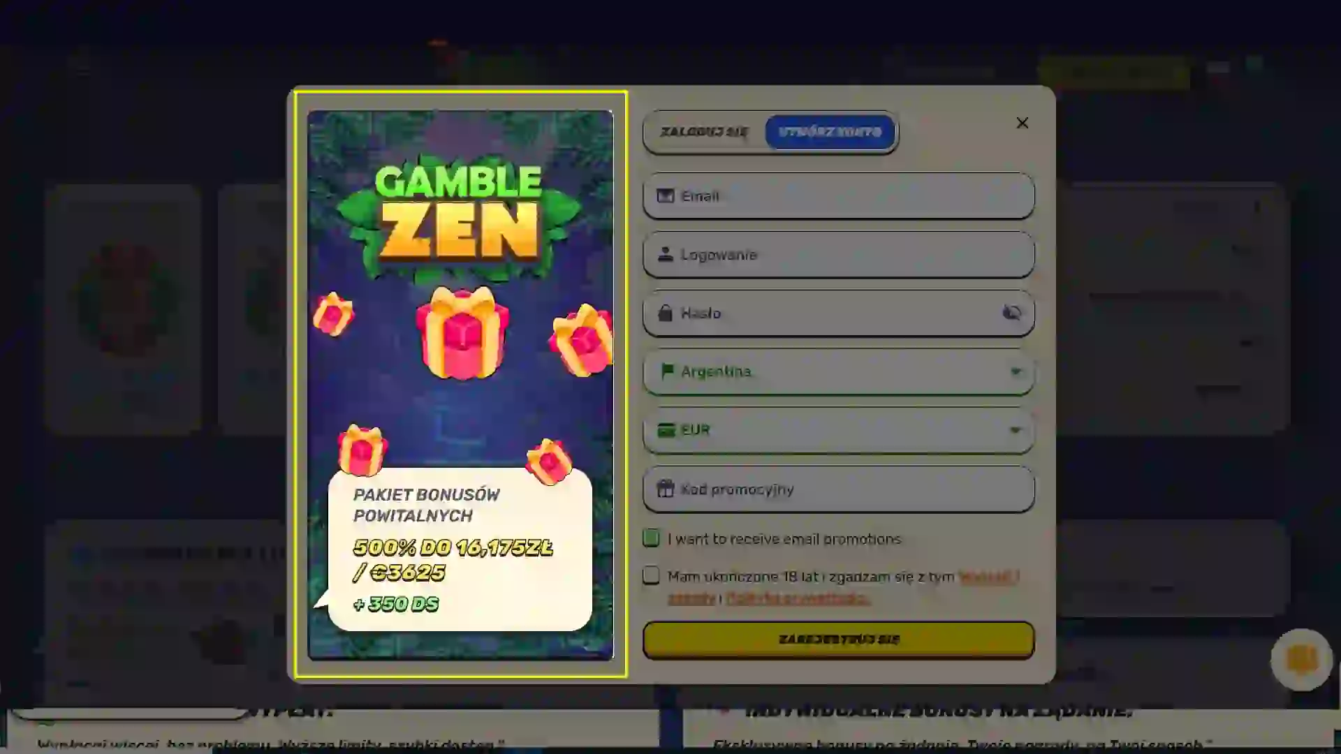 Pakiet powitalny Gamblezen